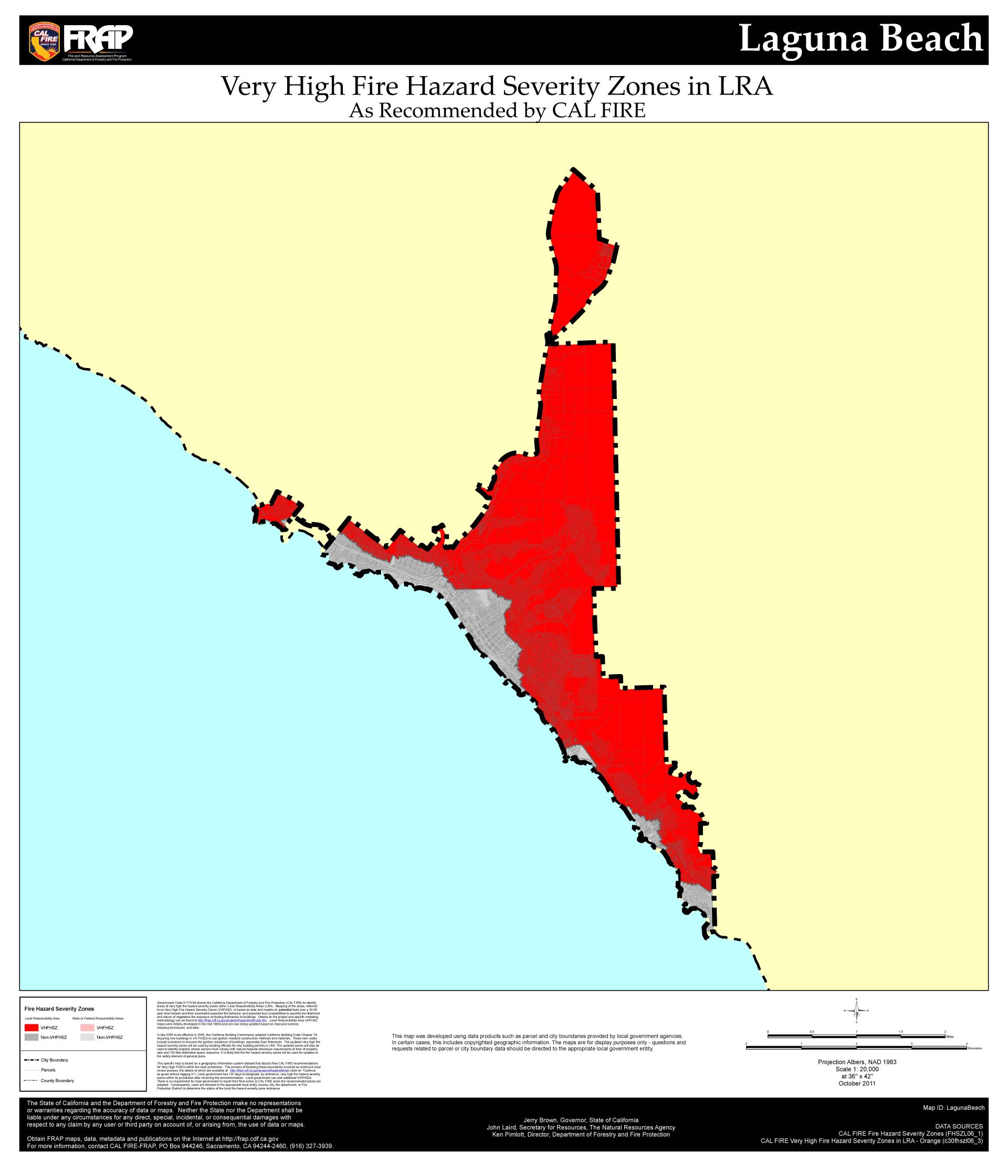 Laguna Beach - Very High Fire Hazard Severity Zone Map
