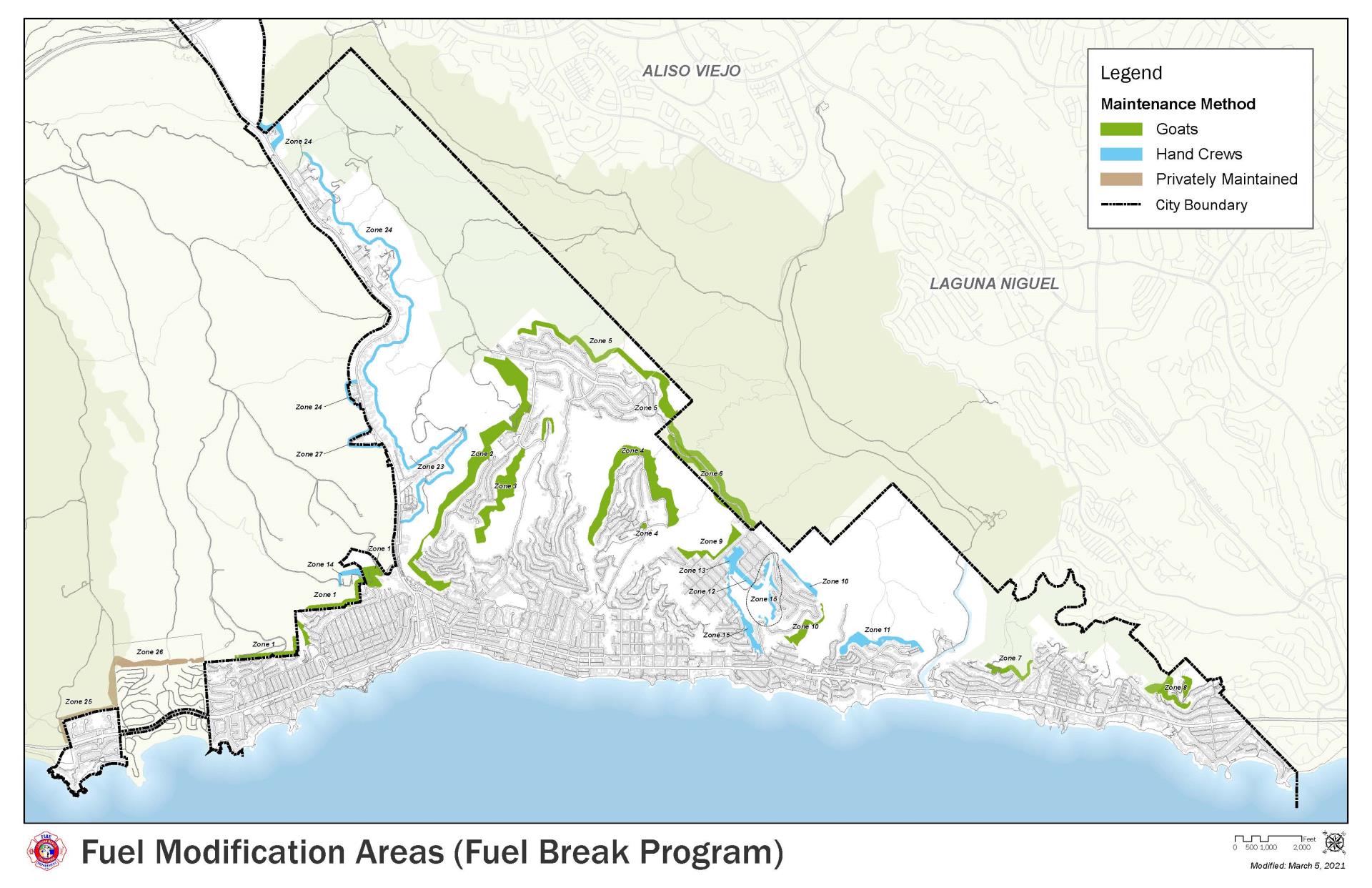 Laguna Beach Fuel Break Program Map