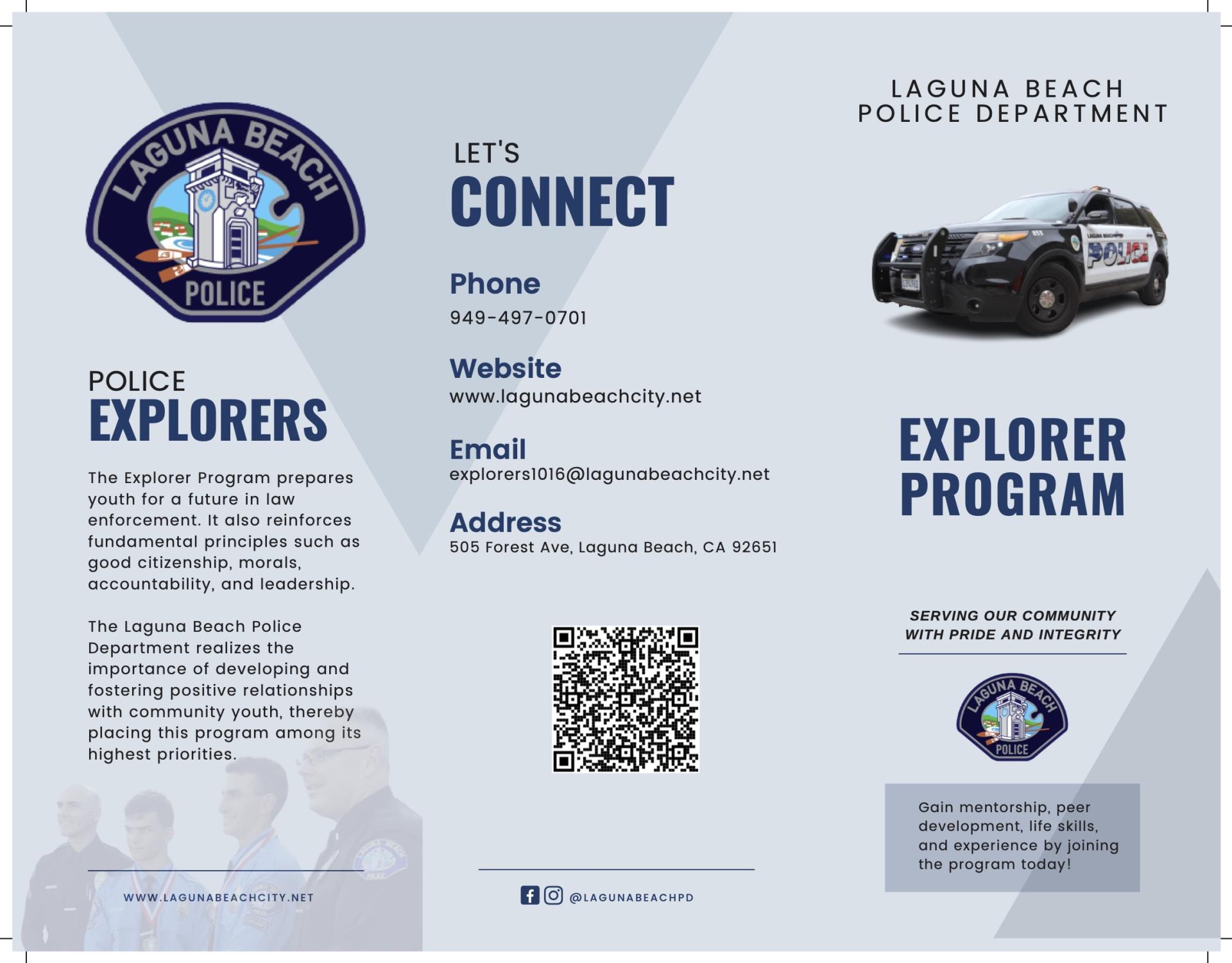Police Explorer Trifold Brochure with QR Code