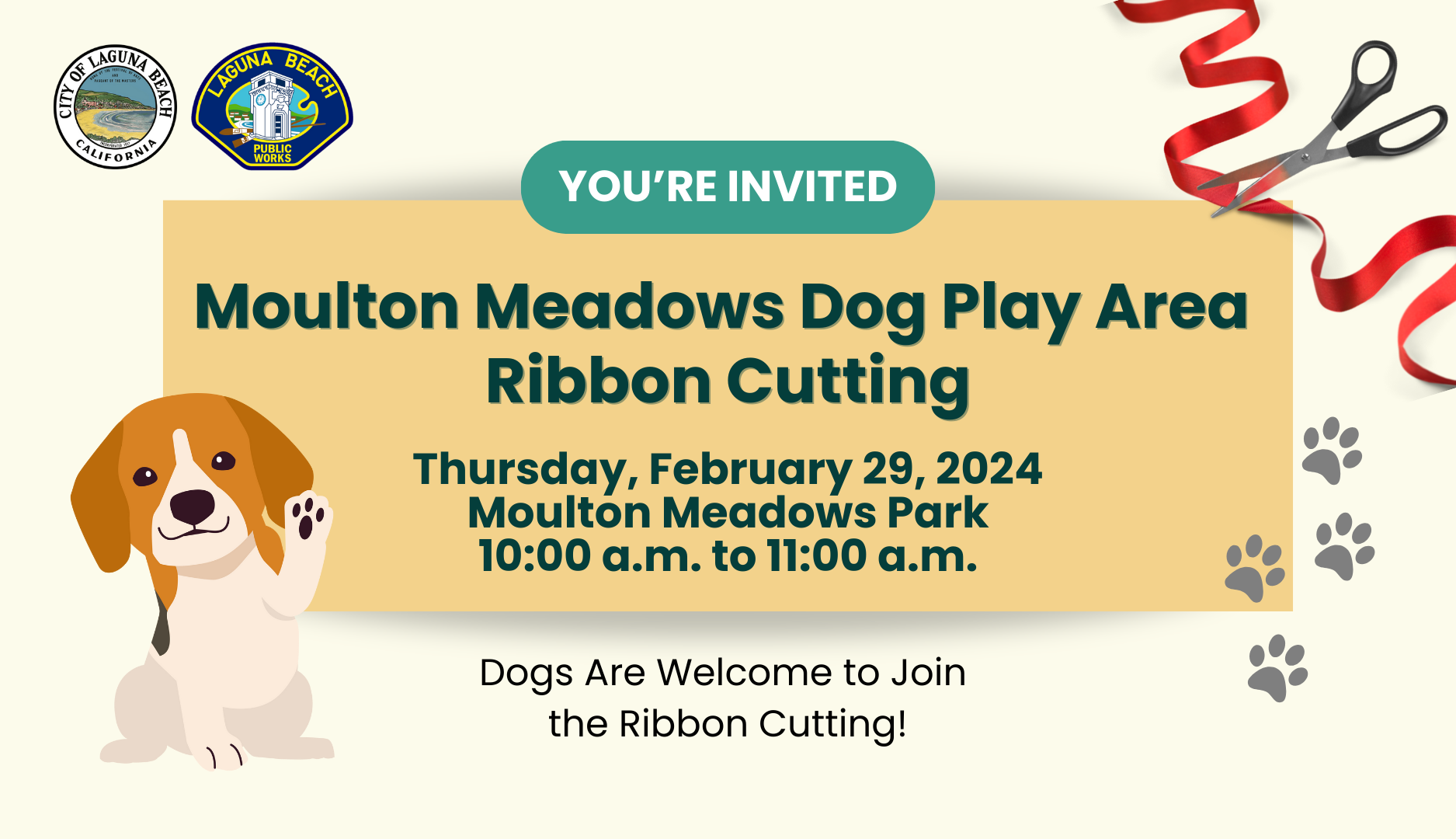 Moulton Meadows Dog Play Area Ribbon Cutting Flyer - Final
